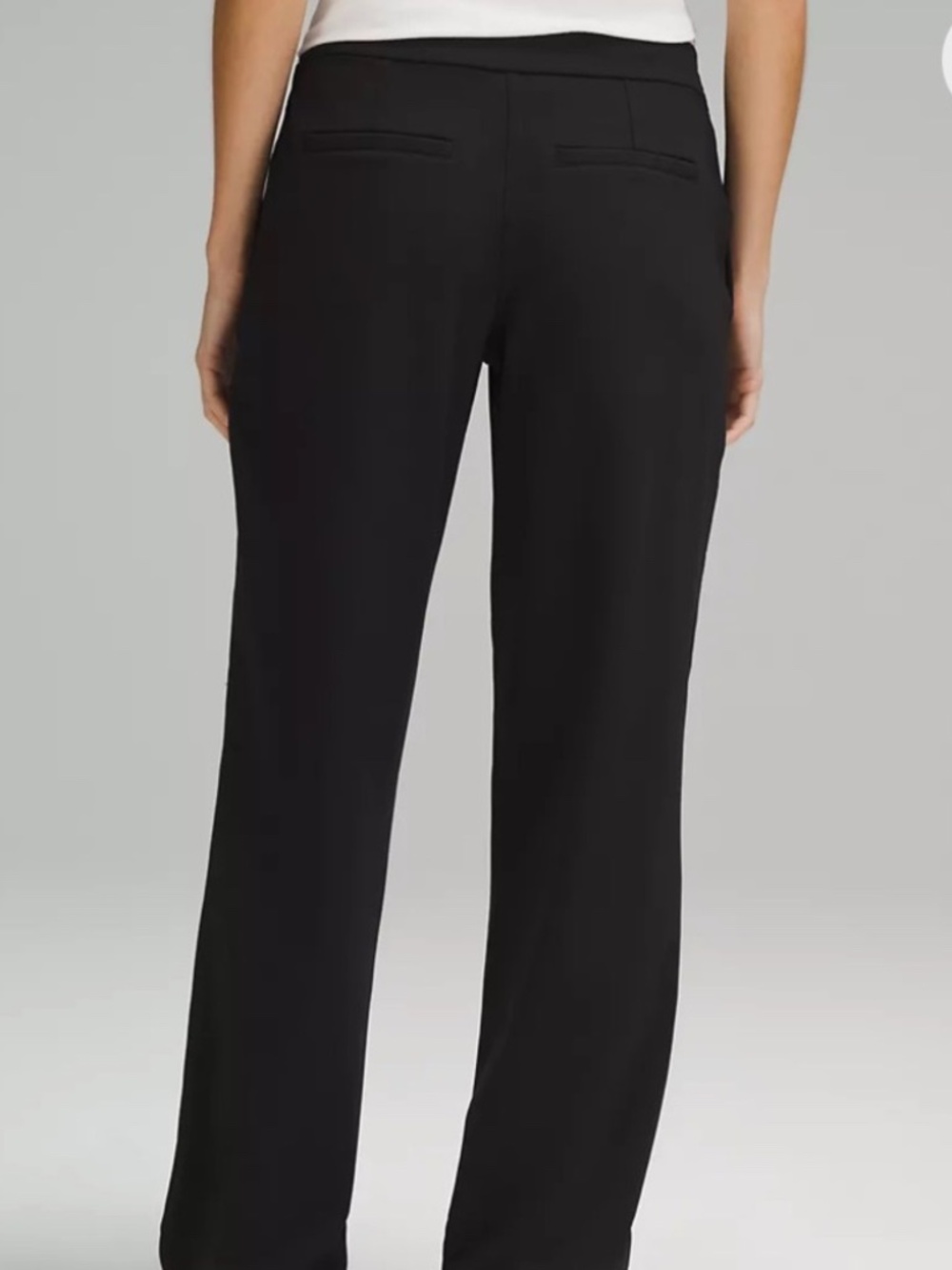 Lululemon Straight-Leg Mid-Rise Pant drawstring Luxtreme Regular Black Medium - Picture 4 of 8